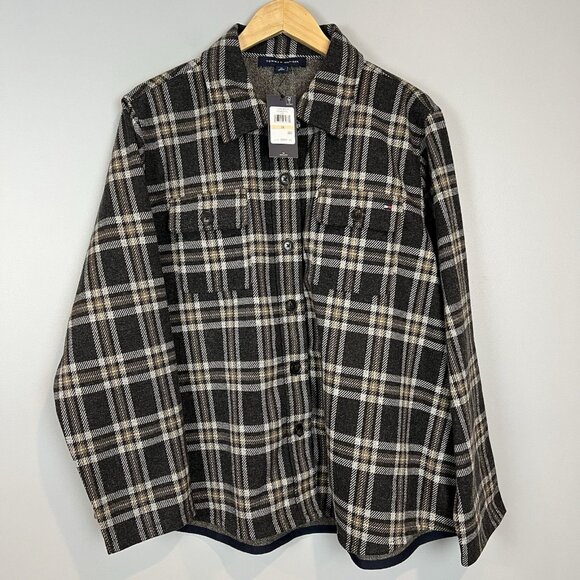 Tommy Hilfiger Women's Plaid Shacket Size 2X Flannel Long Sleeve Lined NWT - Picture 1 of 13